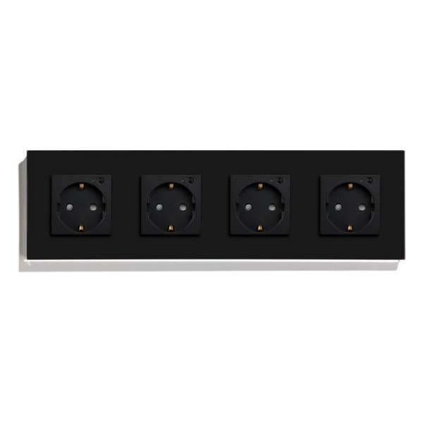 SmartinHuis - Slim viervoudig stopcontact - Wifi - Zwart SmartinHuis - Slim viervoudig stopcontact - Wifi - Zwart