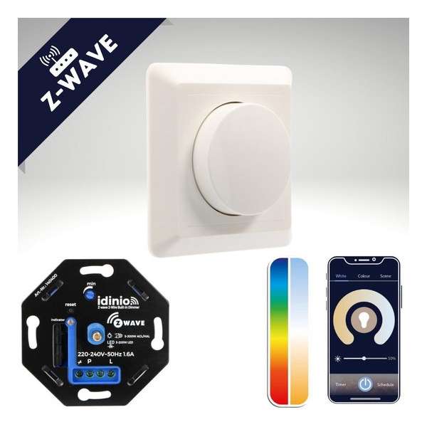 Proventa Smart Z-Wave Plus WIFI Dimmer incl. afdekraam - 0-300W - Geschikt voor Homey & Fibaro Proventa Smart Z-Wave Plus WIFI Dimmer incl. afdekraam - 0-300W - Geschikt voor Homey & Fibaro