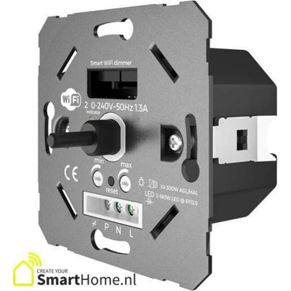 Smart Home Inbouwdimmer - Wifi - LED - achter standaard draaiknop inbouw Smart Home Inbouwdimmer - Wifi - LED - achter standaard draaiknop inbouw