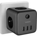 USB Stekker Stekkeradapter met 3 stopcontacten/3 USB-opladeradapter