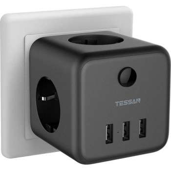 USB Stekker Stekkeradapter met 3 stopcontacten/3 USB-opladeradapter