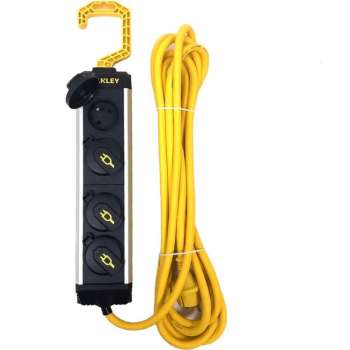 Stanley Stekkerdoos Hook 4-voudig 5 Meter Aluminium Zwart