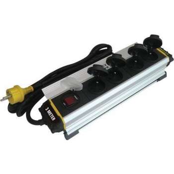 Stanley Stekkerdoos Clamp 4-voudig 3 Meter Aluminium Zwart