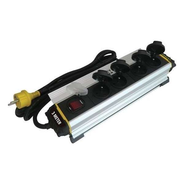 Stanley Stekkerdoos Clamp 4-voudig 3 Meter Aluminium Zwart Stanley Stekkerdoos Clamp 4-voudig 3 Meter Aluminium Zwart