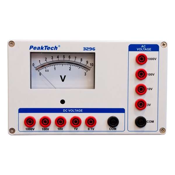 PeakTech 3296 Analoge voltmeter - 0 ... 0,1 / 1/10/100 / 1000V AC / DC PeakTech 3296 Analoge voltmeter - 0 ... 0,1 / 1/10/100 / 1000V AC / DC