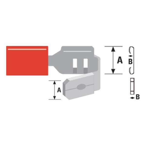 Connector Fast On 6.3 mm Male - Female PVC Red Connector Fast On 6.3 mm Male - Female PVC Red