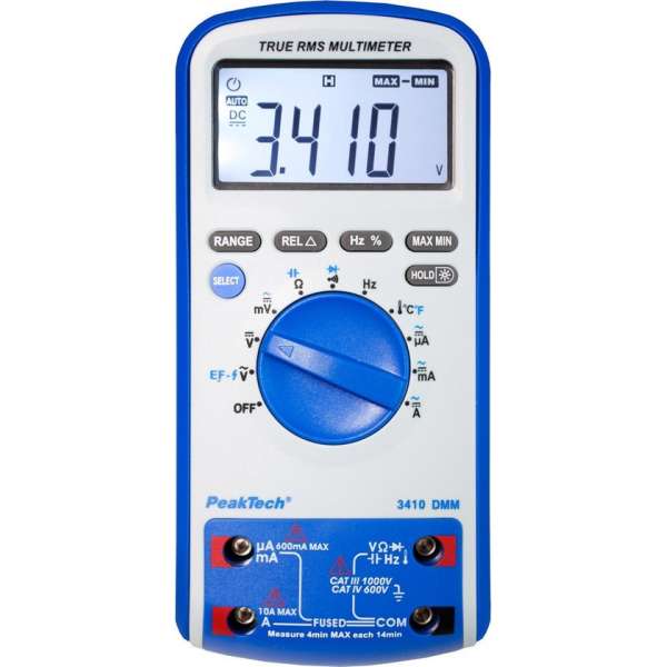 PeakTech 3410 Digitale multimeter ~ 6.000 counts ~ 1000V AC / DC ~ 10A AC / DC met TrueRMS PeakTech 3410 Digitale multimeter ~ 6.000 counts ~ 1000V AC / DC ~ 10A AC / DC met TrueRMS