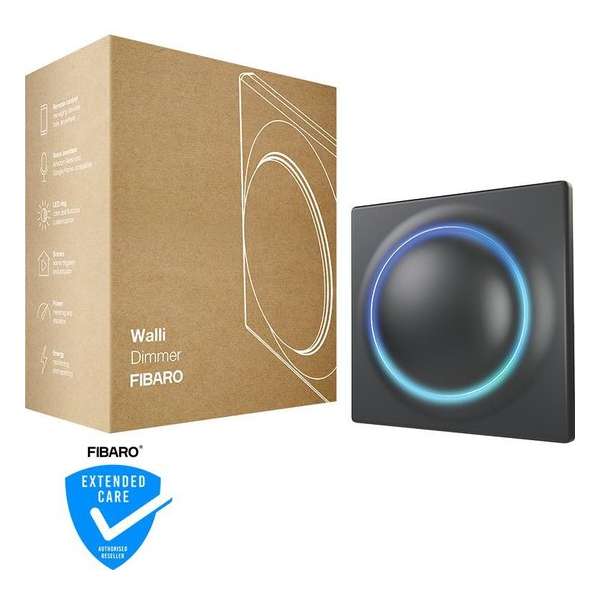 FIBARO Walli Dimmer - Slimme inbouw dimmer - geschikt voor LED - Antraciet - Z-Wave Plus FIBARO Walli Dimmer - Slimme inbouw dimmer - geschikt voor LED - Antraciet - Z-Wave Plus