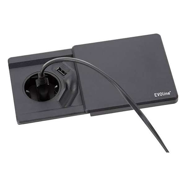 Schulte Evoline Square stopcontact inbouw contactdoos met USB lader Nederlands zwart Schulte Evoline Square stopcontact inbouw contactdoos met USB lader Nederlands zwart
