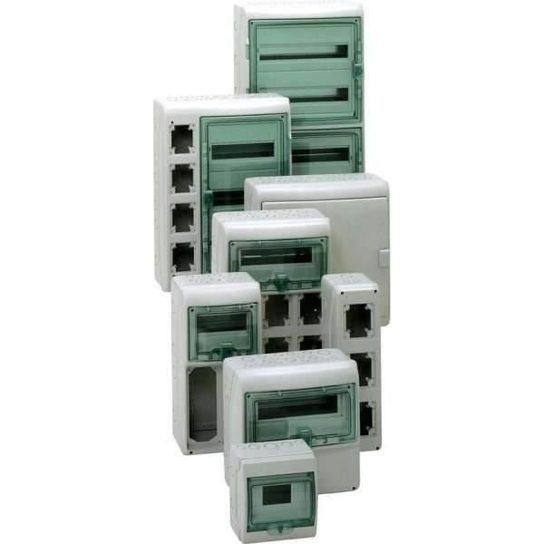 Schneider Electric Kaedra Installatiekast met dinrail leeg 13968 4x18 mod ip65 Schneider Electric Kaedra Installatiekast met dinrail leeg 13968 4x18 mod ip65