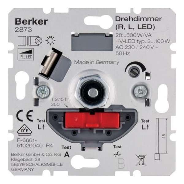 Hager 2873 dimmer Dimmer & schakelaar Monteerbaar Metallic Hager 2873 dimmer Dimmer & schakelaar Monteerbaar Metallic
