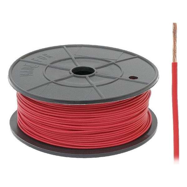 FLRY -B kabel - 1x 0,75mm - Rood - Rol 100 meter FLRY -B kabel - 1x 0,75mm - Rood - Rol 100 meter