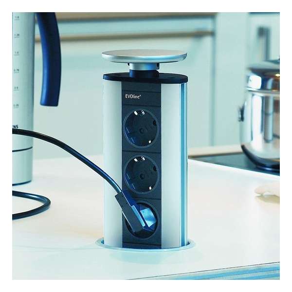 Evoline Powerport stopcontact/contactdoos 3ST.Inox Evoline Powerport stopcontact/contactdoos 3ST.Inox