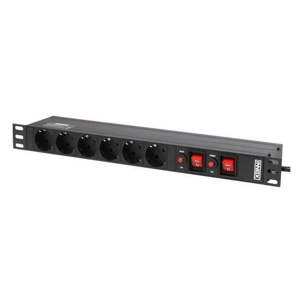 Innox RPD FR14S-FS-CB - 6 stopcontacten - Elk met 10 A circuit breaker Innox RPD FR14S-FS-CB - 6 stopcontacten - Elk met 10 A circuit breaker