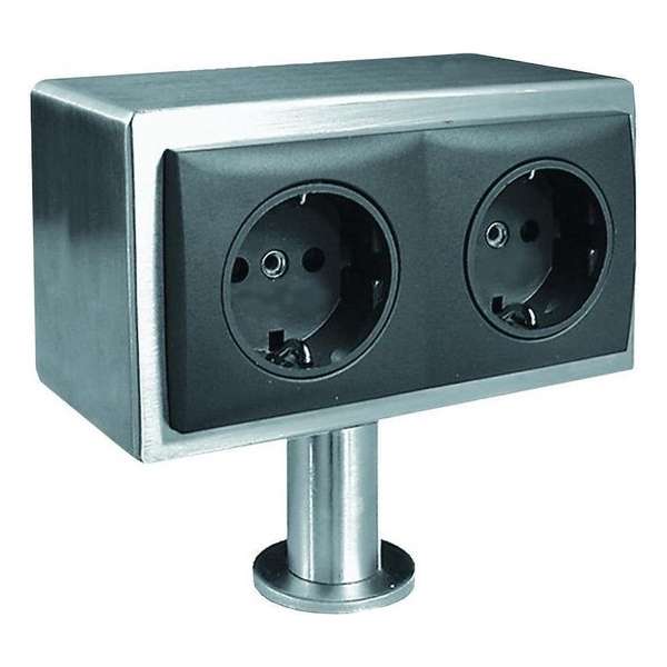 Thebo Satelliet 4-voudige opbouw contactdoos/stopcontact .Inox Thebo Satelliet 4-voudige opbouw contactdoos/stopcontact .Inox