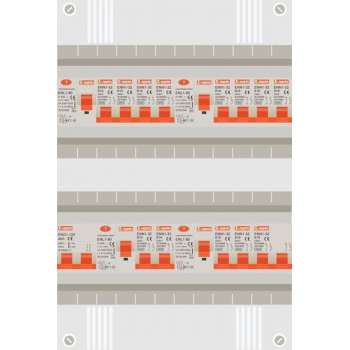 1 fase groepenkast met 12 licht groepen en kookgroep