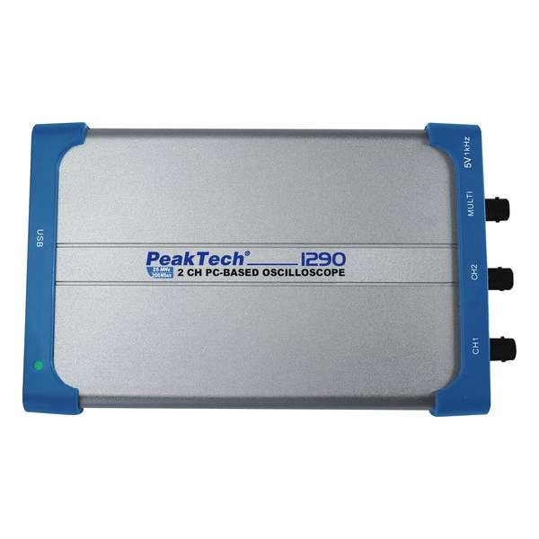 PeakTech 1290 25 MHz pc-oscilloscoop met USB (geïsoleerd) PeakTech 1290 25 MHz pc-oscilloscoop met USB (geïsoleerd)