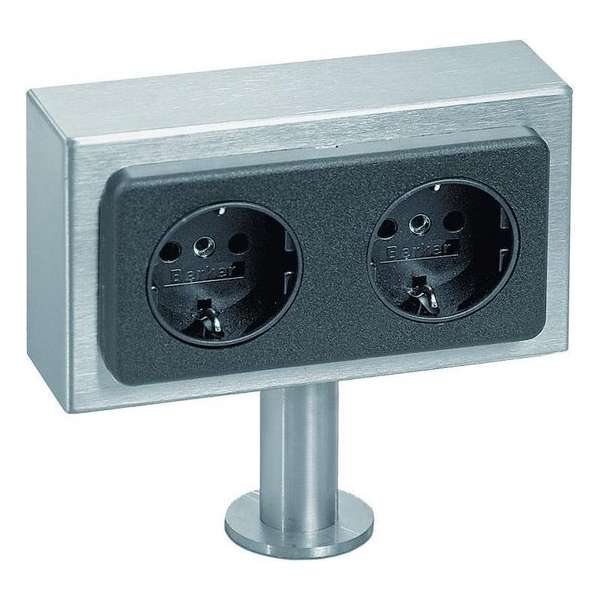 Satelliet dubbele opbouw contactdoos.Inox Satelliet dubbele opbouw contactdoos.Inox