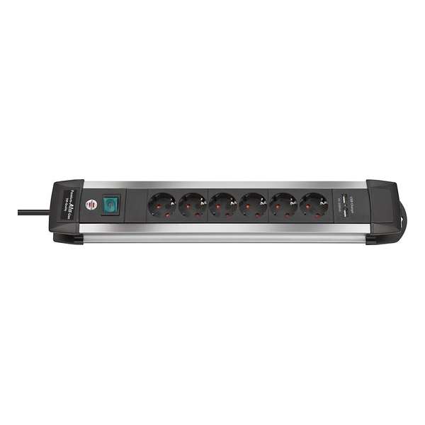 Brennenstuhl 1391000516 power uitbreiding 3 m 6 AC-uitgang(en) Binnen Aluminium, Zwart Brennenstuhl 1391000516 power uitbreiding 3 m 6 AC-uitgang(en) Binnen Aluminium, Zwart