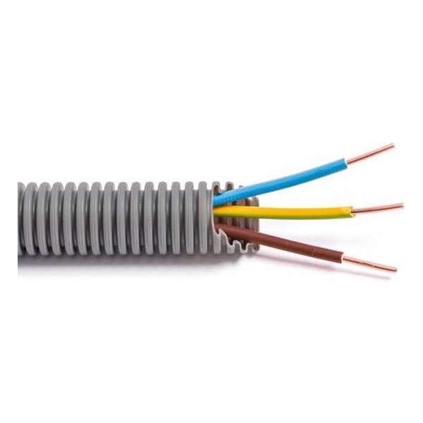 Flexibele voorbedrade buis met VOB installatiedraad - 3G2,5mm² Ø 16mm, 100 meter - FLEX FE3G25 Flexibele voorbedrade buis met VOB installatiedraad - 3G2,5mm² Ø 16mm, 100 meter - FLEX FE3G25