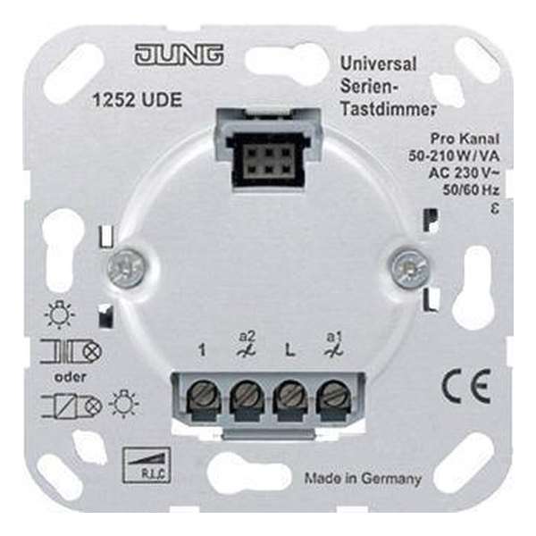 JUNG DIMMER SERIE VERKEERSWIT RAL9016 INCL-MONTAGESETBASIS 1252UDE JUNG DIMMER SERIE VERKEERSWIT RAL9016 INCL-MONTAGESETBASIS 1252UDE