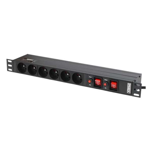 Innox RPD FR14F-FS-CB 19 inch stroomverdeler met cb penaarde Innox RPD FR14F-FS-CB 19 inch stroomverdeler met cb penaarde