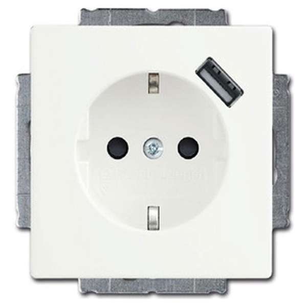 Busch-Jaeger Future Linear Stopcontact met USB Wit Busch-Jaeger Future Linear Stopcontact met USB Wit