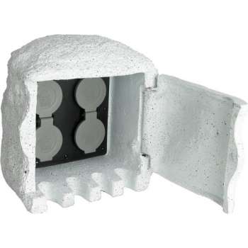 Buitenstopcontact - Behuizing van hars en kunststof stopcontacten - 20 x 20 x 21 cm - Met afstandbediening
