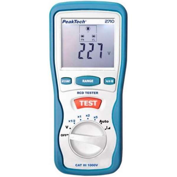 PeakTech® 2710: digitale aardlekschakelaar tester PeakTech® 2710: digitale aardlekschakelaar tester