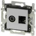 Niko stopcontact coax + RJ45 Cat5E UTP Intense sterling
