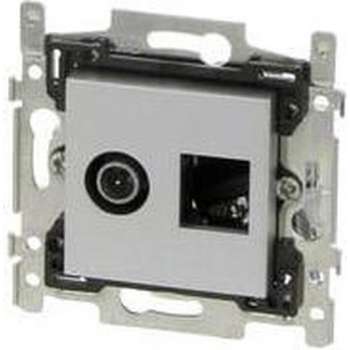 Niko stopcontact coax + RJ45 Cat5E UTP Intense sterling