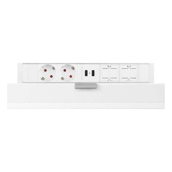 Filex Power Desk Up® - 2x 230V, 2x Usb charge, 2x keystone - Wit Filex Power Desk Up® - 2x 230V, 2x Usb charge, 2x keystone - Wit