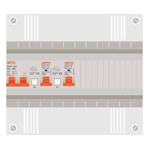 1 fase groepenkast met 2 aardlekautomaten