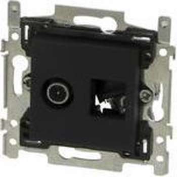Niko Stopcontact Coax + RJ45 Cat5E UTP Intense Bronze