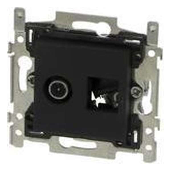 Niko Stopcontact Coax + RJ45 Cat5E UTP Intense Bronze