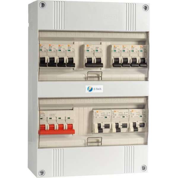 3 fase E-Tech groepenkast 8 groepen en 1 kookgroep 3 fase E-Tech groepenkast 8 groepen en 1 kookgroep
