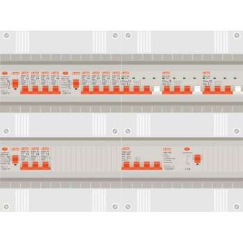 3 fase groepenkast met 11 licht groepen en 3 krachtgroepen