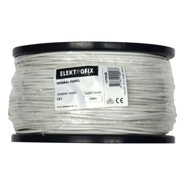 ELEKTROFIX SIGNAALKABEL 2X0,6 MM, WIT, 200 M ELEKTROFIX SIGNAALKABEL 2X0,6 MM, WIT, 200 M