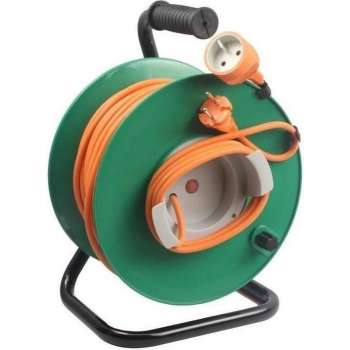 ZENITECH Elektrische winder 40m zonder stekker 2x1,5 mm� met metalen basis en afgesneden