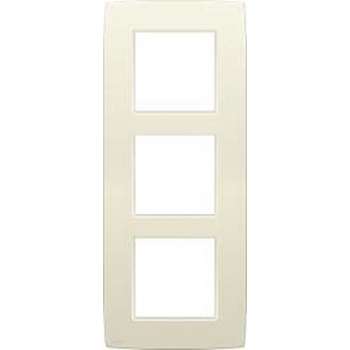 Doos van 25x Drievoudige afdekplaat met 60 mm verticale centerafstand Original cream