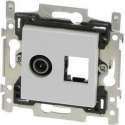 Niko Stopcontact Coax + RJ45 Cat5E UTP Original White
