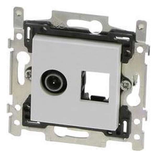 Niko Stopcontact Coax + RJ45 Cat5E UTP Original White Niko Stopcontact Coax + RJ45 Cat5E UTP Original White
