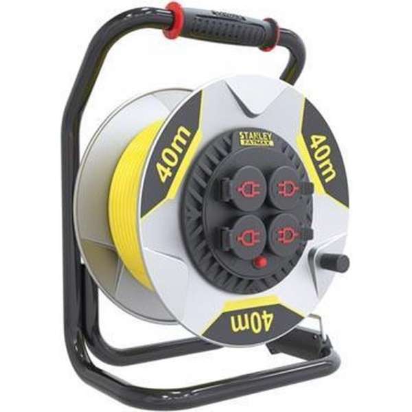 Kabelhaspel Prof Stanley fatmax met anti twist - neopreen - 40 m - 3g2.5 - 4 stopcontacten Kabelhaspel Prof Stanley fatmax met anti twist - neopreen - 40 m - 3g2.5 - 4 stopcontacten