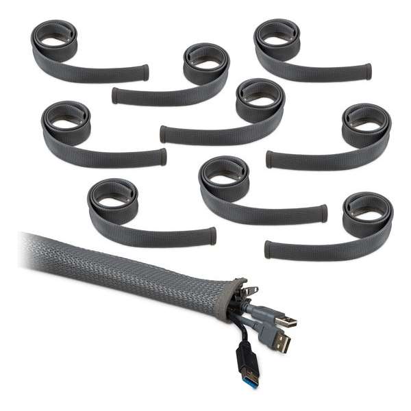 Relaxdays 10m kabelsok - ritssluiting - kabelhoes - grijs - kabelbescherming - 10 x 1 mete Relaxdays 10m kabelsok - ritssluiting - kabelhoes - grijs - kabelbescherming - 10 x 1 mete