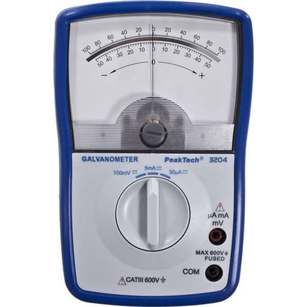 PeakTech 3204 Analoge Galvano meter ~ +/- 50µA / 5 mA/100 mV DC PeakTech 3204 Analoge Galvano meter ~ +/- 50µA / 5 mA/100 mV DC