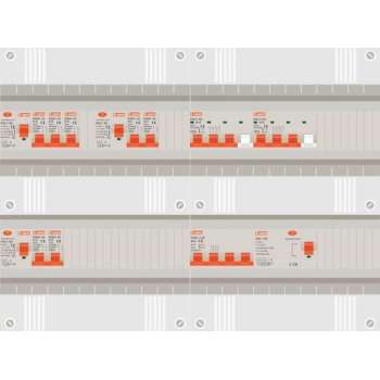 3 fase groepenkast met 7 licht groepen en 2 krachtgroepen