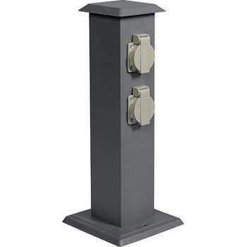 Stopcontactzuil outdoor - 4 contactdozen - antraciet