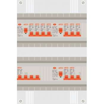3 fase groepenkast met 8 licht groepen en kookgroep