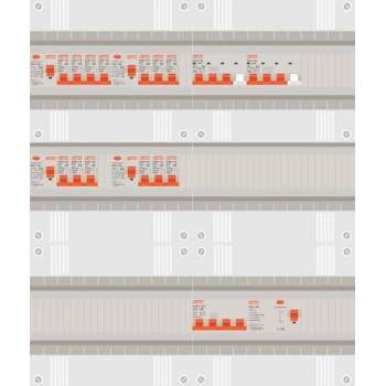 3 fase groepenkast met 13 licht groepen en 2 krachtgroepen