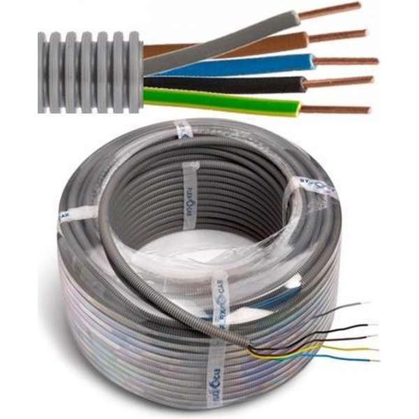 Flexibele voorbedrade buis met VOB installatiedraad - 5G4mm² Ø 25mm, 100 meter - FLEX FE5G40D25 Flexibele voorbedrade buis met VOB installatiedraad - 5G4mm² Ø 25mm, 100 meter - FLEX FE5G40D25